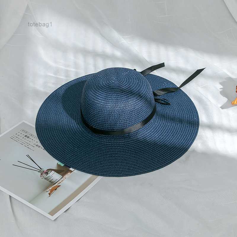 

Summer caps Beach Style bucket hat outfit Bow Ribbon Women's Straw hat Travel Vacation Foldable cap 2 TV2S