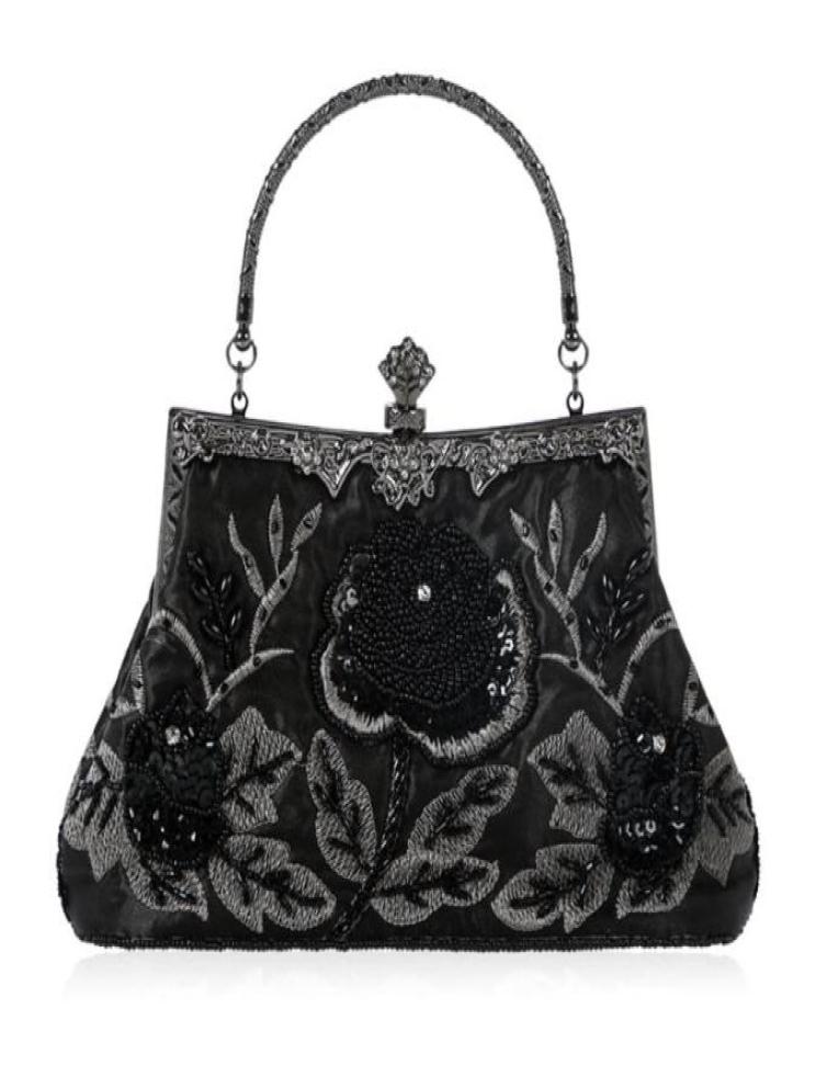 

Elegant Frame Women Formal Beaded Evening Purses And Handbags Bridal Sequins Clutch Bag Cocktail Party Duffel Bags7095618, Black