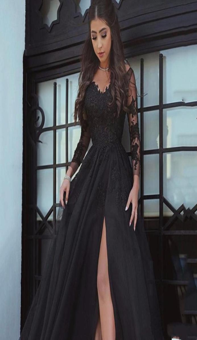 

2020 Amazing Black Prom Dresses Long Sheer Tulle Dress Sexy Split Side and Backless Appliques Dresses Evening Women Party Gowns9147066, Pink