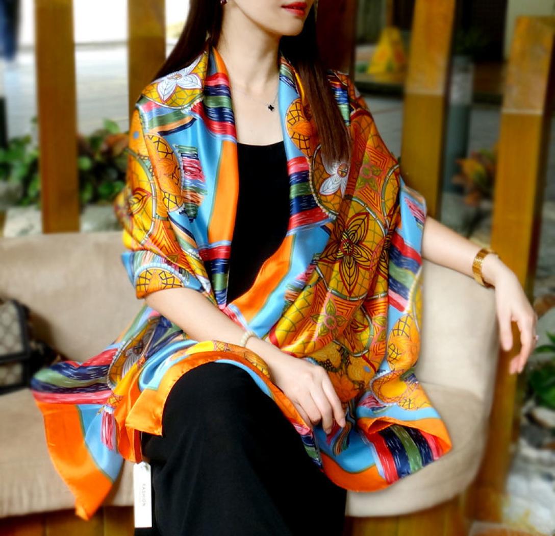 

Beautiful 2021 whole new new silk women039s silk scarf versatile fashion scarf highend holiday dual shawl no box1159041