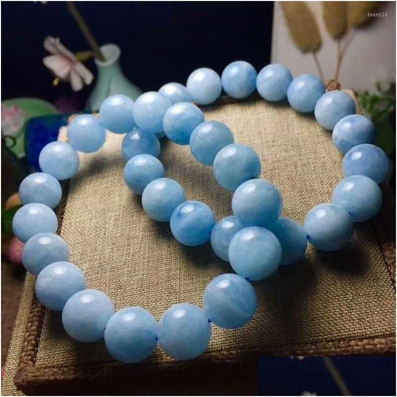 

Beaded Strand Natural Crystal Bracelet Blue Gemston Round Beads 1312.5Mm Drop Delivery Jewelry Bracelets Dhr90