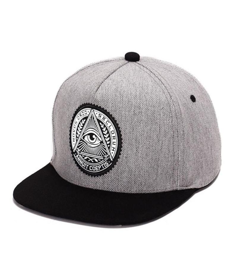 

New 2021 Fashion Round Label Triangle Eye Illuminati Snapback Hats Women Adjustable Baseball Cap Men Snapbacks Hip Hop Hat3303606, Black