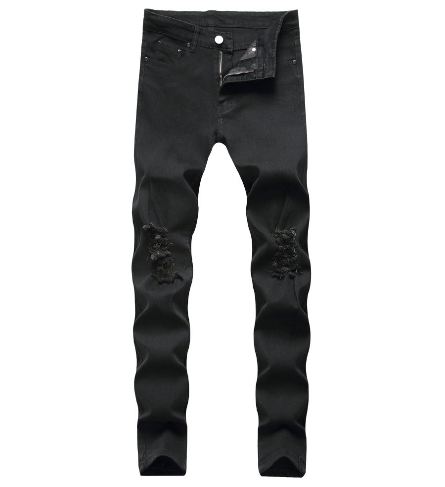 

GODLIKEU Mens Ripped Jeans Destroy Distressed Stretch Black Elasitc Skinny Denim Pants8706624