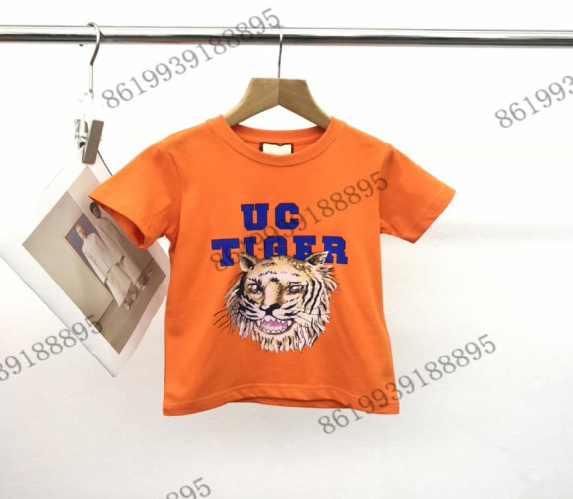 

2022ss kids orange TShirt brand designer New Fawn Print Color block Round Neck Short Sleeve TShirts summer boys tops and tees ki3778656, Blue