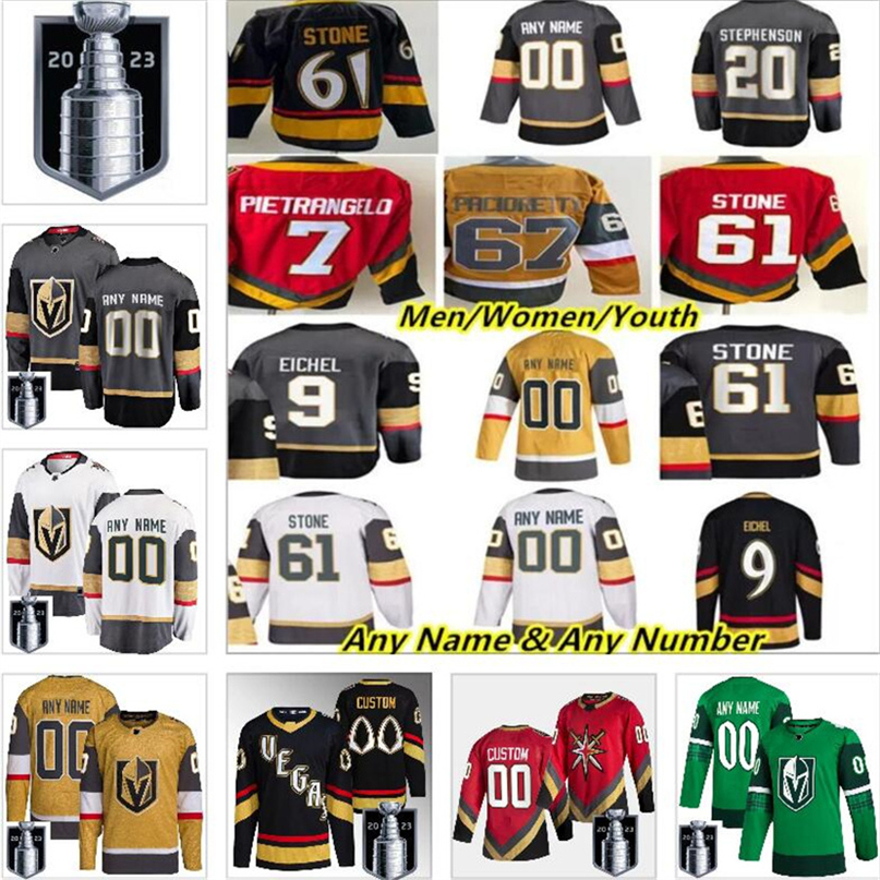 

2023 Stanley Cup Jerseys Custom Vegas Golden Knights Hockey NHLKg Jack Eichel Mark Stone William Karlsson Alex Pietrangelo Jonathan Marchessault Shea Theodore, Color