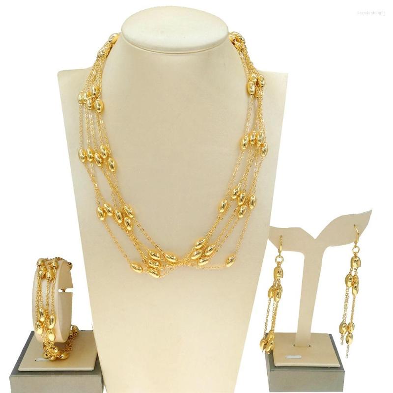 

Necklace Earrings Set Women's Bracelet Three Piece Jewelry DD10173, Picture shown