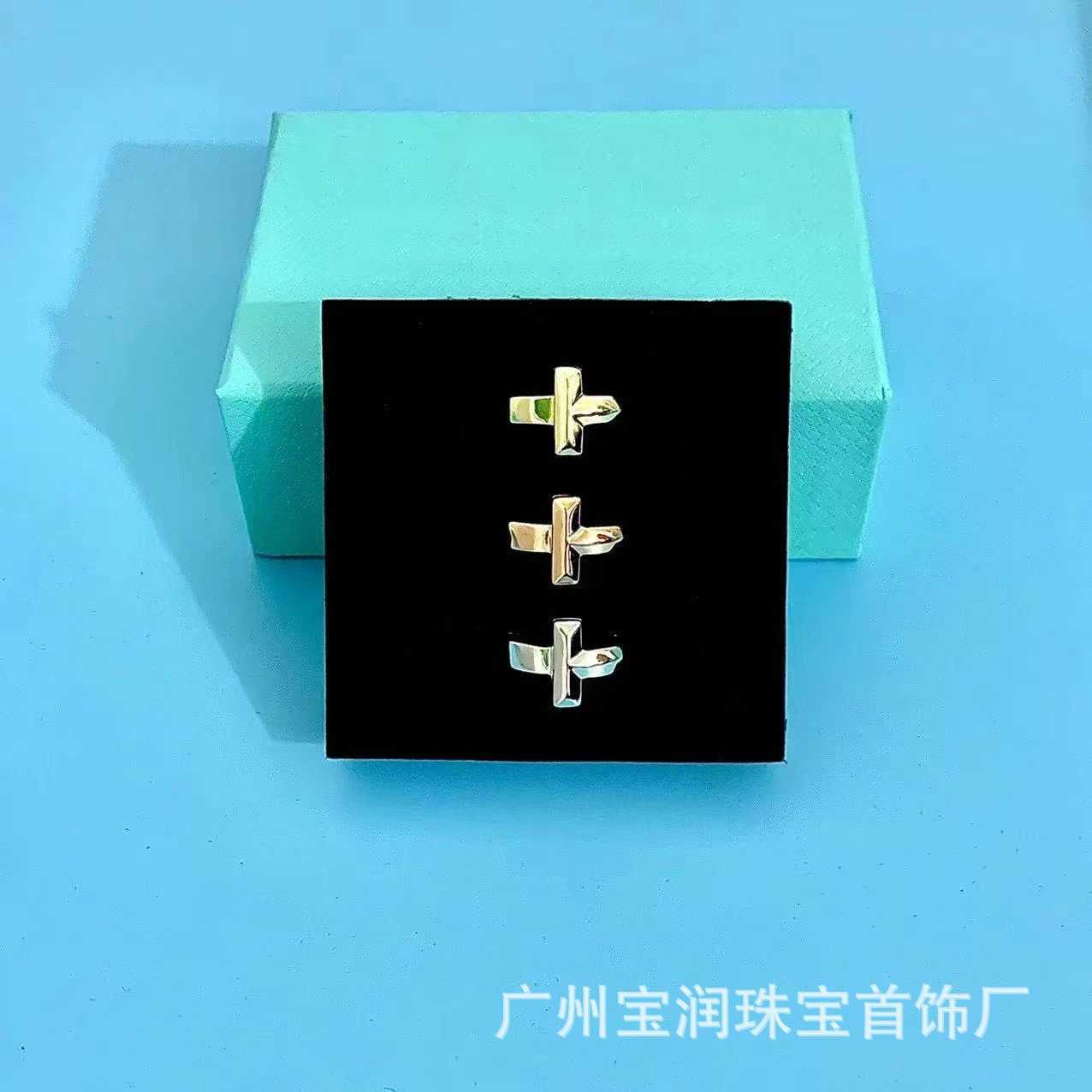 

high-quality Tiffay s925 Silver T1 Full Sky Star Diamond Smooth Rose Gold Wide Edition Versatile Personalized Couple Ring ins PairKNJW