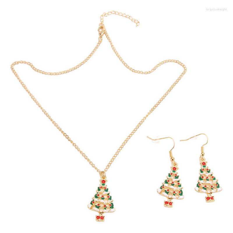 

Necklace Earrings Set Christmas Tree Pendants For Parties, Picture shown