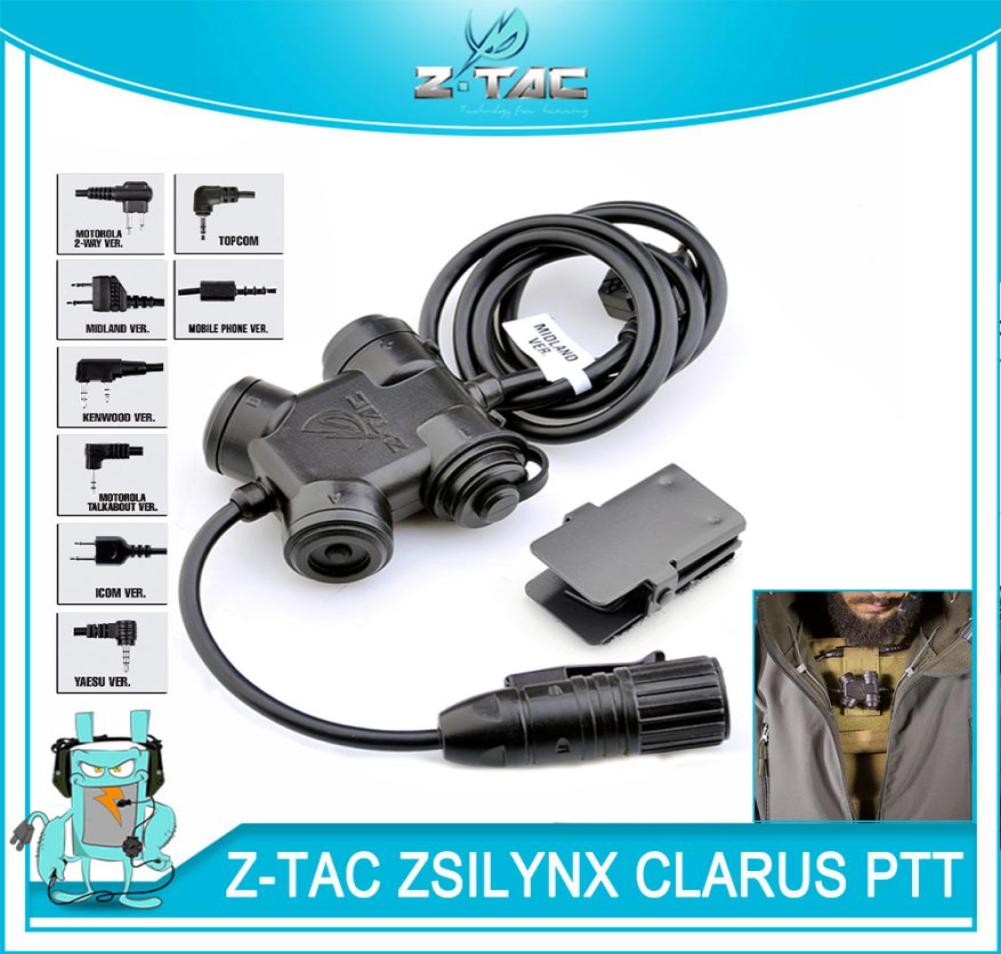 

Tactical ZSILYNX CLARUS PTT Waterproof PTT For Comtac Headset fit Baofeng UV5R UV6R UV82 UVB6 TYT THUVF9 Radio KenwoodIcom 6403341, Black