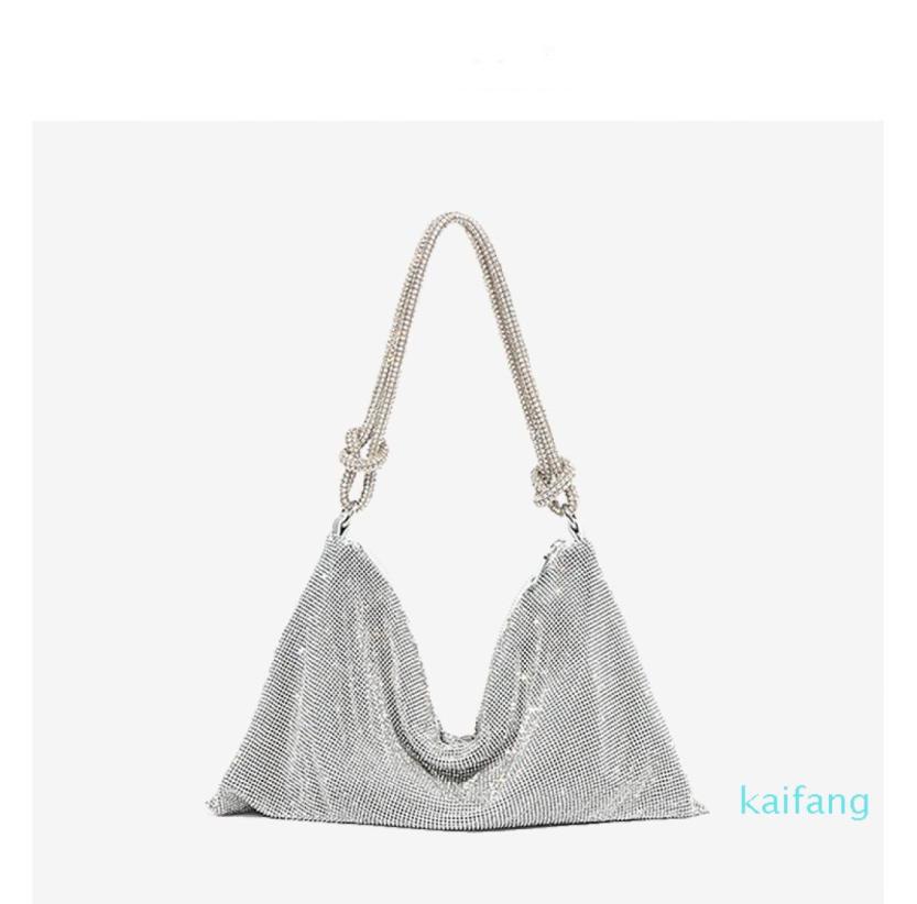 

Handle Rhinestones Evening Clutch Bag Crystal Diamonds Hobos Dinner Party Wedding Purses and Handbag Luxury Designer Tote Shoulder8044846, Silver