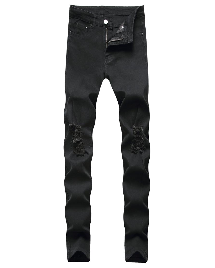 

GODLIKEU Mens Ripped Jeans Destroy Distressed Stretch Black Elasitc Skinny Denim Pants9217479