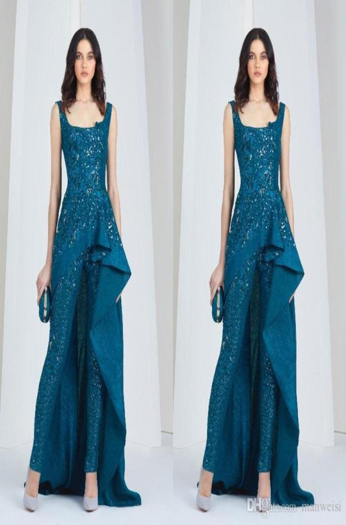 

Tony Ward 2019 Jumpsuits Arabic Evening Dresses Scoop Neck Pantsuit Plus Size Sequined Prom Gowns Full Lace Beads Formal Party Dre2036952, Silver