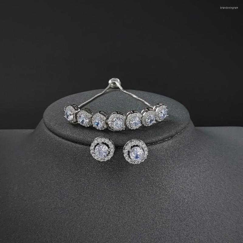 

Necklace Earrings Set 2pcs Pack Real Silver Color Bride Jewelry Engagement Wedding Bridal ForLove For Brides Ring African J7057, Picture shown