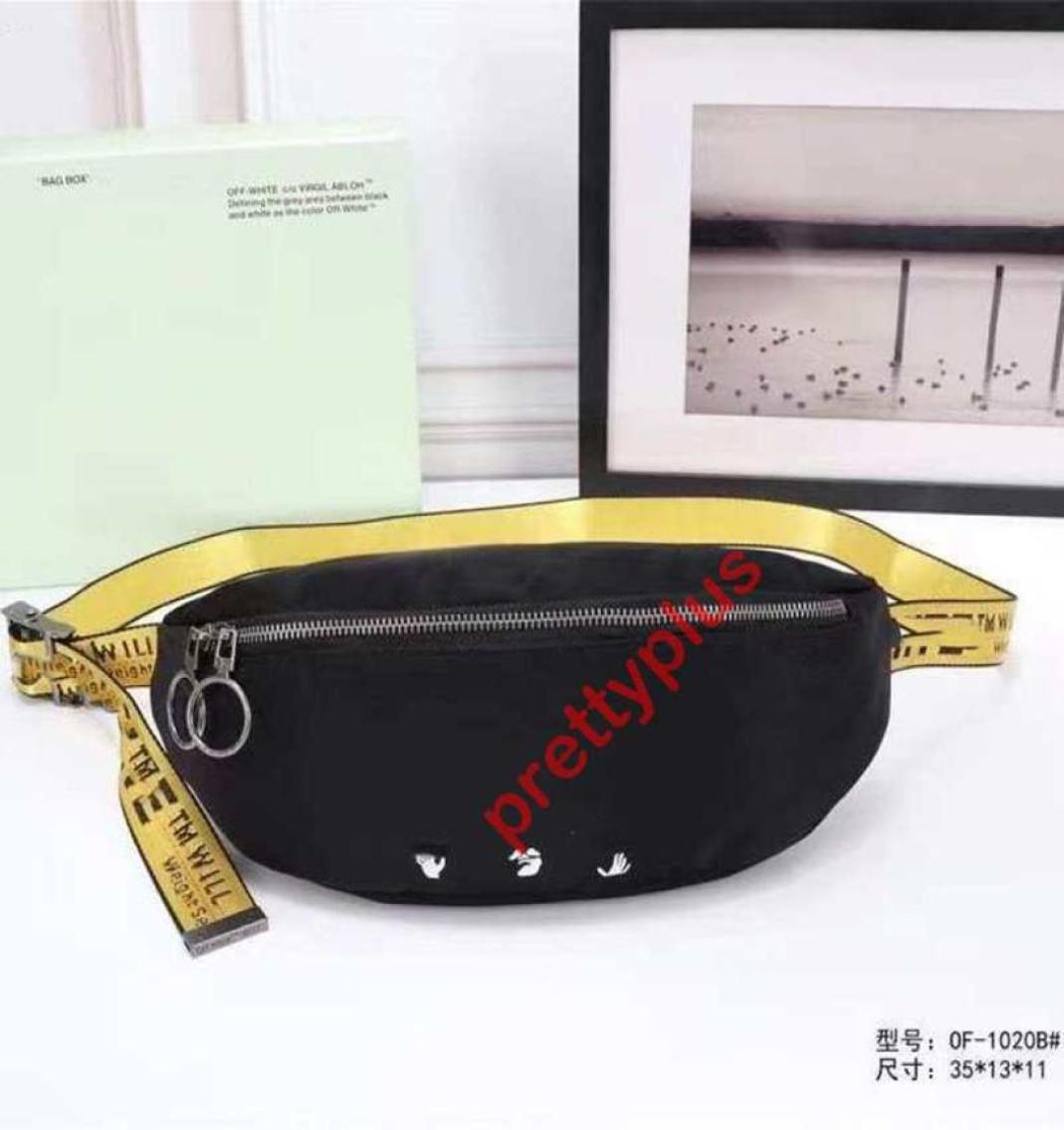 

MINI Men women Bag off Yellow canvas belt high white Shoulder pu chest bag Waist Bags multi purpose satchel Messenger2449359, Black