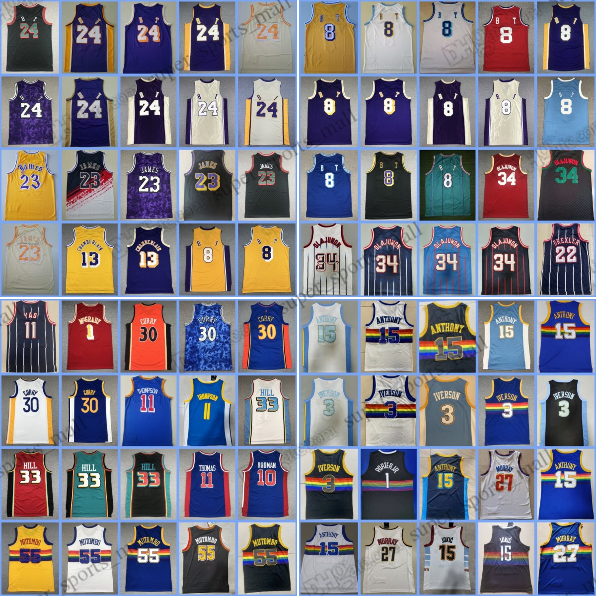 

Mitchell and Ness Basketball Stitched Jerseys Jokic Murray Stockton Arroyo Malone Tatum Garnett Green Pierce Russell Allen Bird Erving Petrovic Curry Thompson, Tell us which number