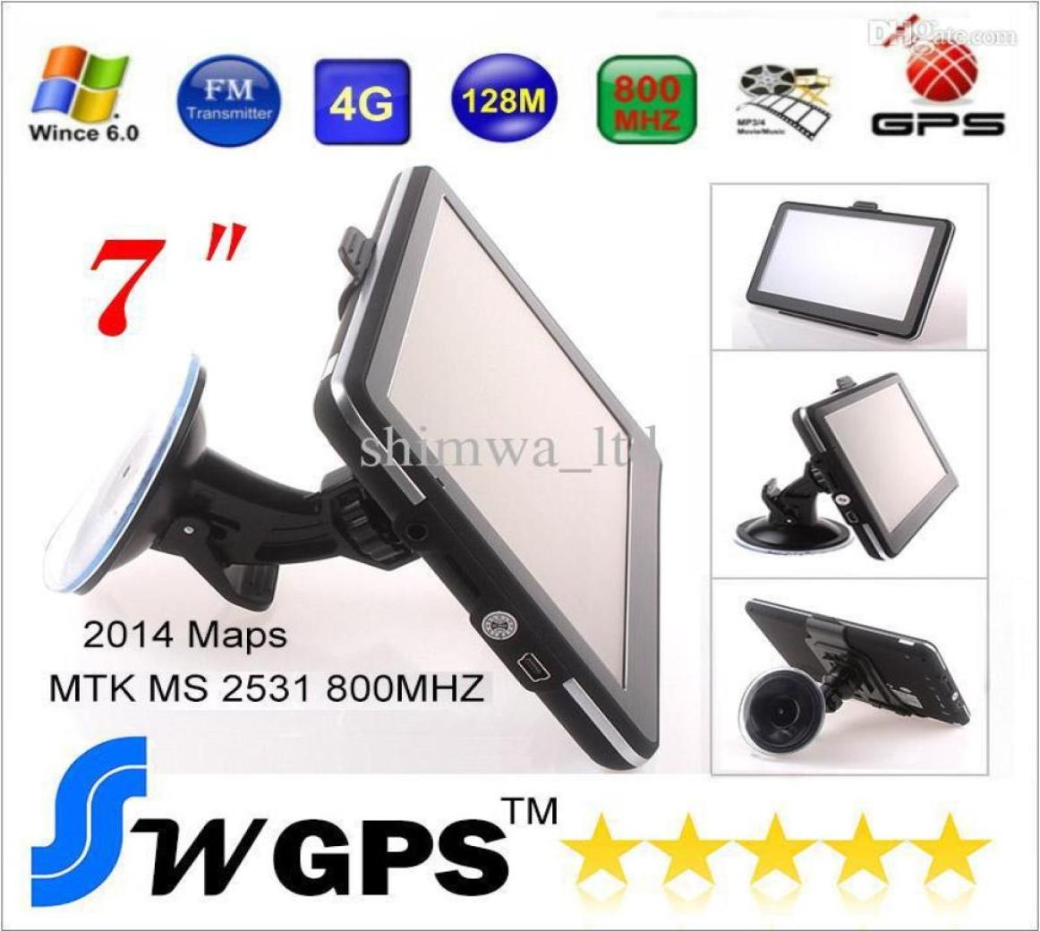 

7quot GPS Navigation Newest Map 4GB Flash FM Transmitter 800MHz DDR128MB MP3MP4Game WinCE 60 OS bluetooth AVin 4454931