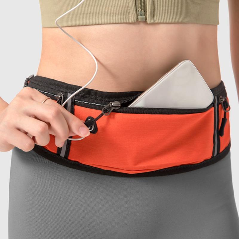 

Waist Bags Travel Multifunctional Sports Women's Bag Mini Fanny Pack Portable Convenient USB Pocket Waterproof Phone Belt, Orange