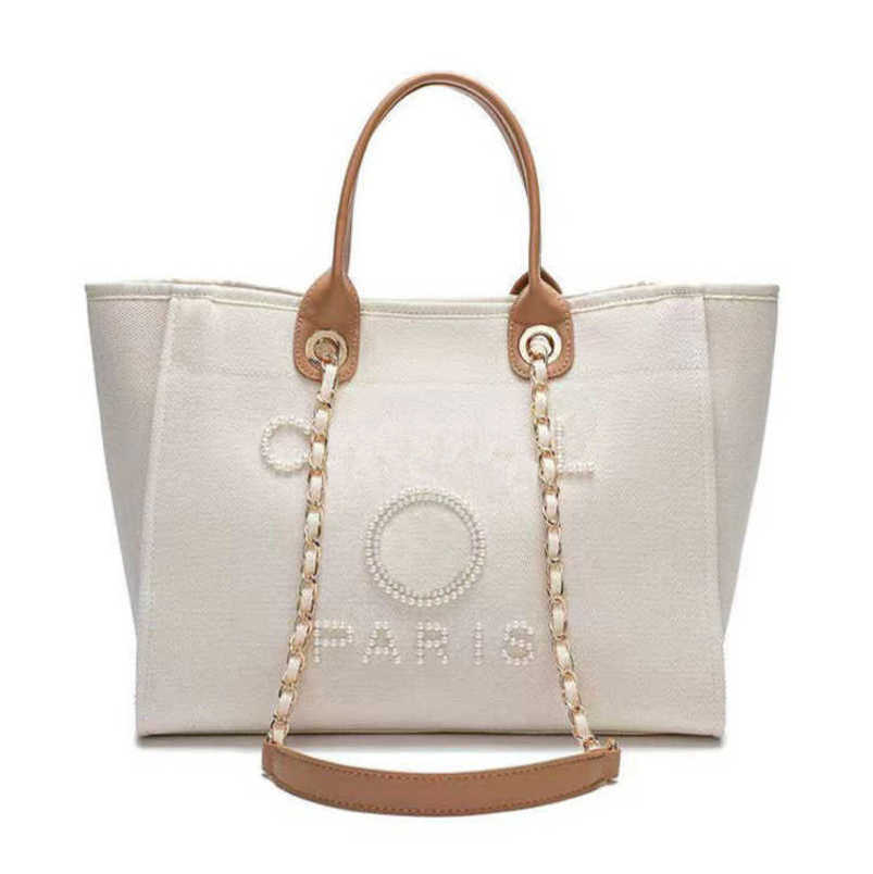 

Classic Women's Luxury Hand Bags Canvas Beach Bag CH Handbags Brand Fashion Female Large Backpacks Capacity Small Chain Packs Big Shopping Crossbody Handbag NDS6, Size45x30x15cm