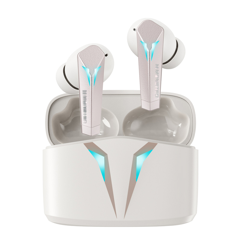 

Gaming Earbuds Wireless Bluetooth 5.2 Earphones TWS Bass HIFI Stereo Sound Long Standby Headphones With Mic, White