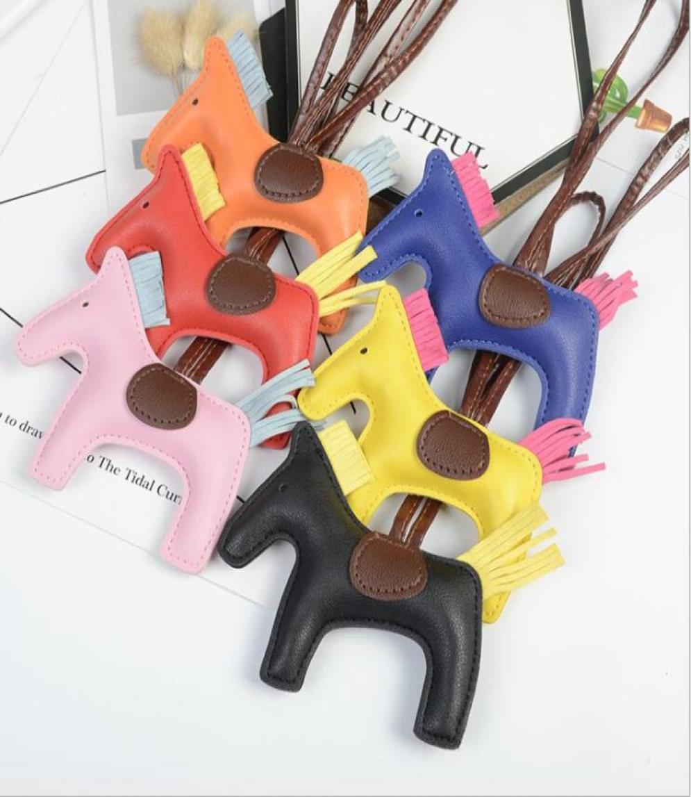 

Fashion Cute Women039s BagCar Pendant Highend Handmade PU Handbag Key Chains Tassel Rodeo Horse Bag Charm7044289