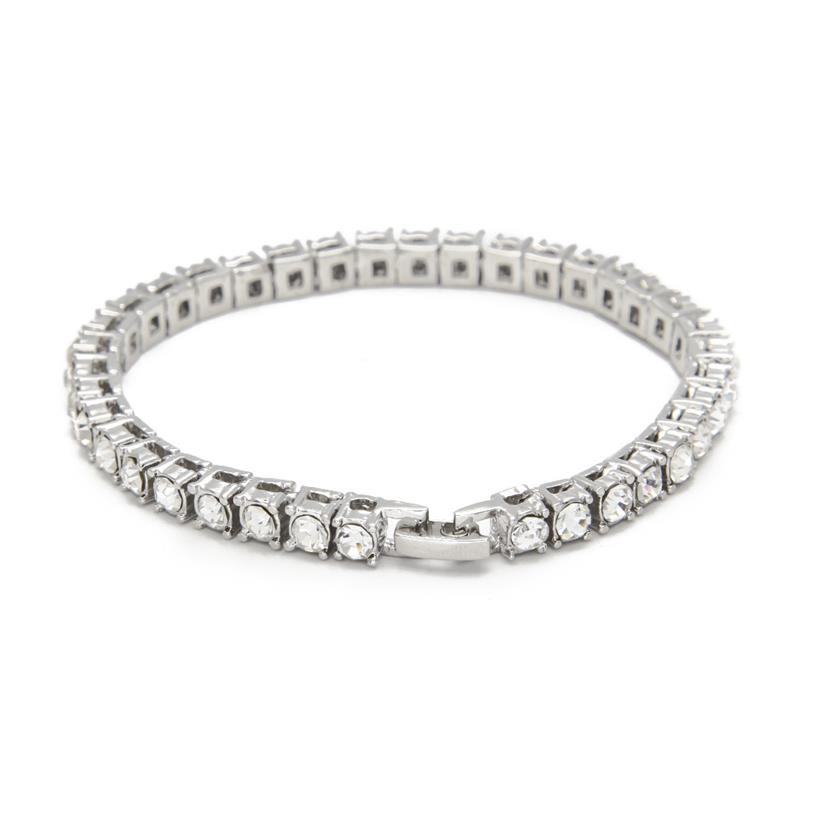 

New Arrival Luxury Crystal Tennis Bracelet Gold Silver Color Braclet For Women Girls Party Wedding Hand Accessories Jewelry2970