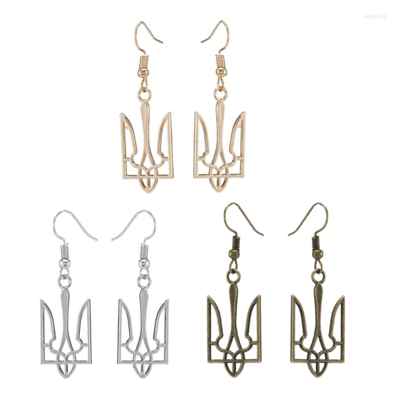 

Dangle Earrings Punk Pendant Earring Ukrainian Emblem Statement Gifts For Hip Hop Jewelry Cosplay Pray Ukraine Ornament
