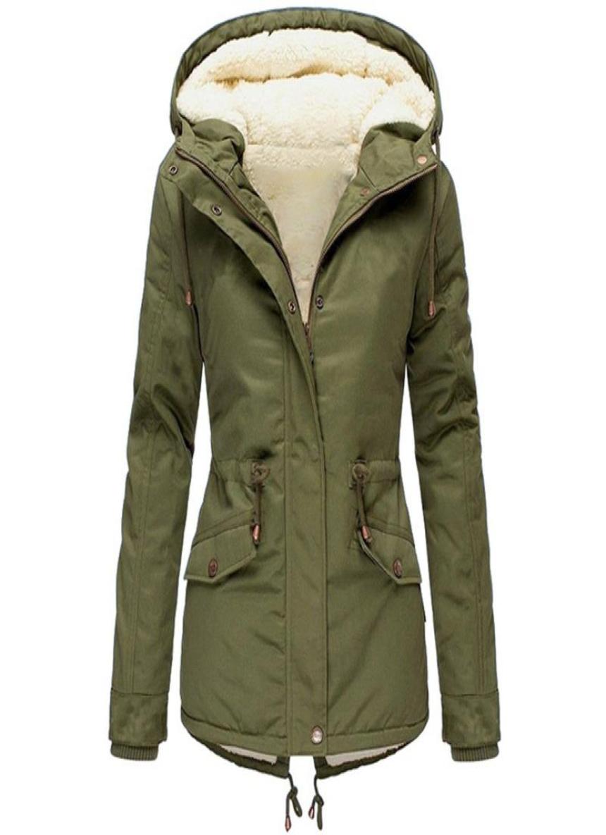 

Women Winter Jacket Parkas 2021 New Drawstring Casual Hooded Warm Cotton Padde Coat Female Loose Long Parka Coat Outwear Mujer4009453, Beige