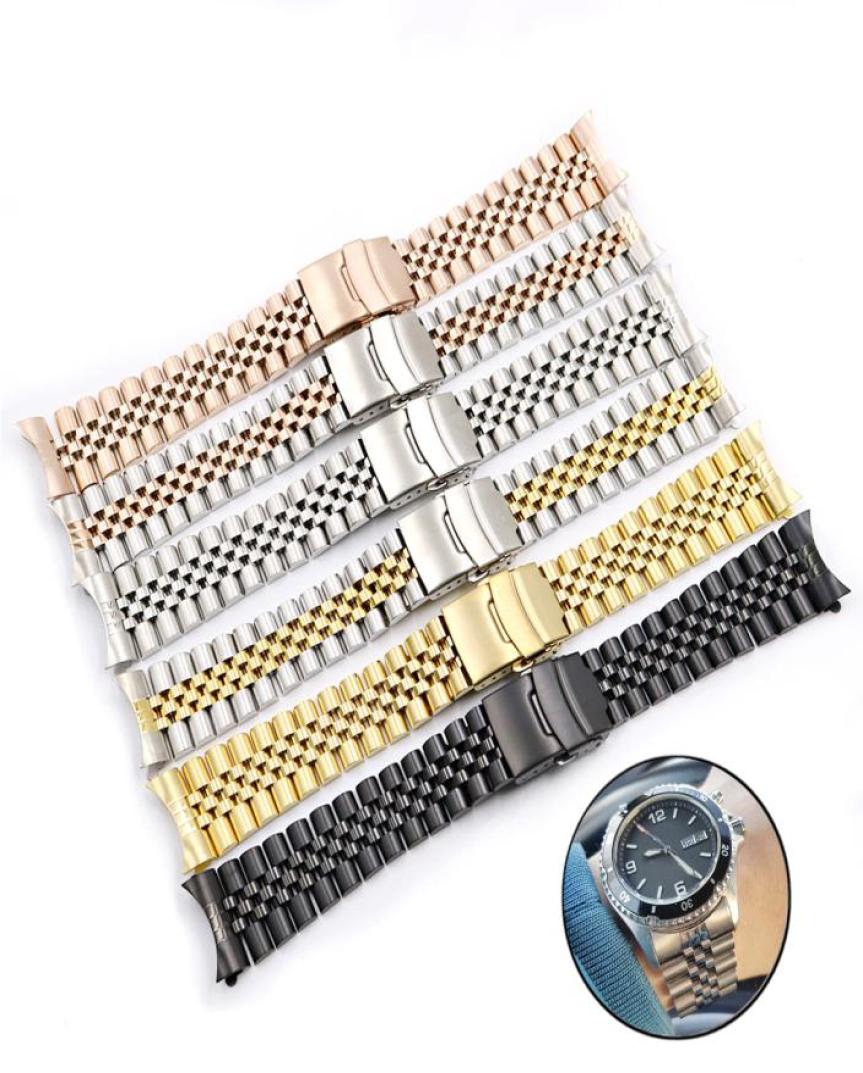 

skx007 009 20mm Stainless Steel Watchband Curved End Strap Fold Buckle Clasp Wrist Belt Bracelet Silver For Sieko Watch Accessorie2861650