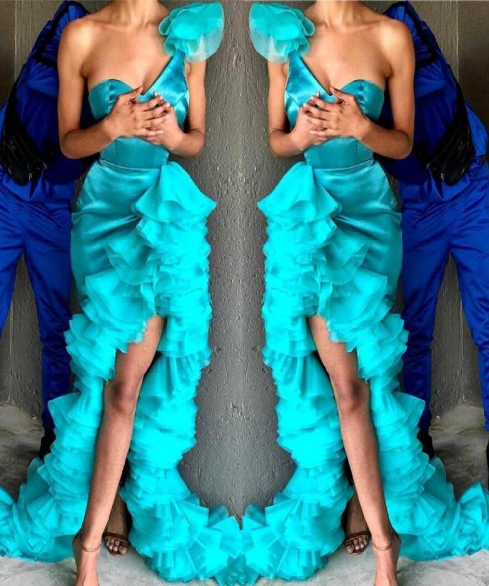 

Modern One Shoulder 2020 Mermaid Prom Dresses Ruffles Long Sexy Evening Gowns Formal Party vestido de novia5843359, Hunter green
