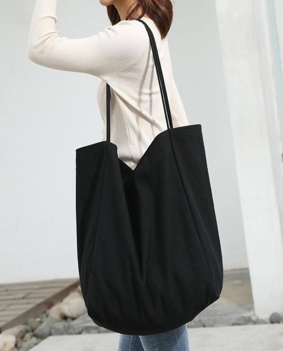 

Women Big Canvas Shopping Bag Reusable Soild Extra Large Tote Grocery Bag Eco Environmental Shopper Shoulder Bags For Young Girl 27001903, Brown
