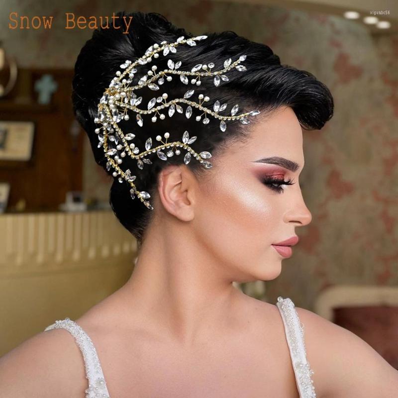 

Headpieces A463 Luxury Wedding Comb Rhinestone Bridal Hairband Crystal Brides Hair Accessories Prom Jewelry Headwear Boho Women Tiara