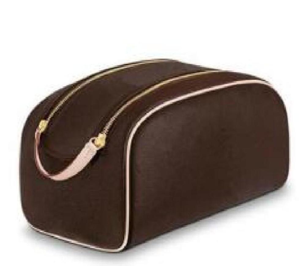 

2021 classic fashion travel purses zipper bags leather women luxurys wash cosmetic bag Designers makeup toiletry Pouch6295651, Brown