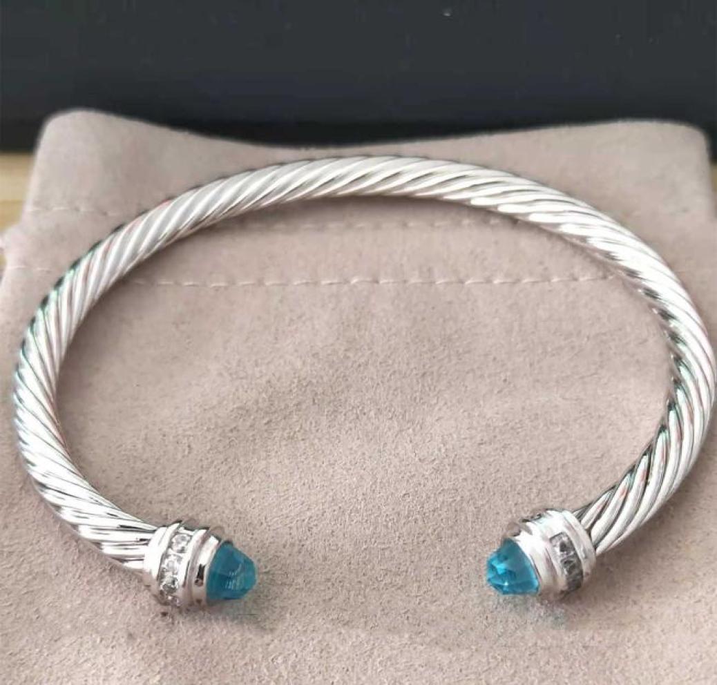 

Bracelets Dy Bracelet Men Women ed Wire Round Head Fashion Versatile Platinum Plated Twocolor Hemp Trend no box2469219