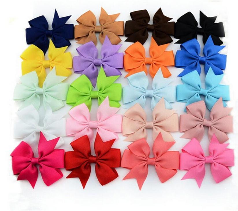 

3 inch Grosgrain Ribbon Hair Bows WITH ClipBaby Girl Pinwheel HairBowsHair ClipsHair Pins Accessories1457032, Multi-color