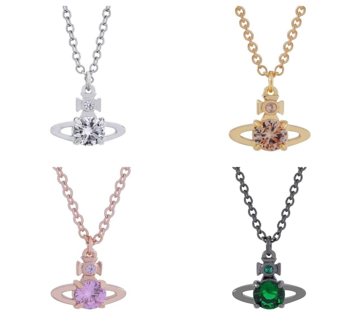 

Designer vvana necklace Empress silver four claw saturn necklace ins red style3629181