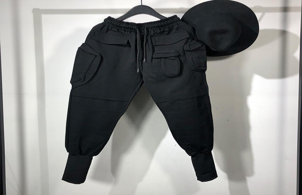 

Owen Seak Men Casual Harem Pants High Street Wear Hip HOP Cargo Ankle Length Pants Men039s Clothing Sweatpants Spring Black1031800, Black