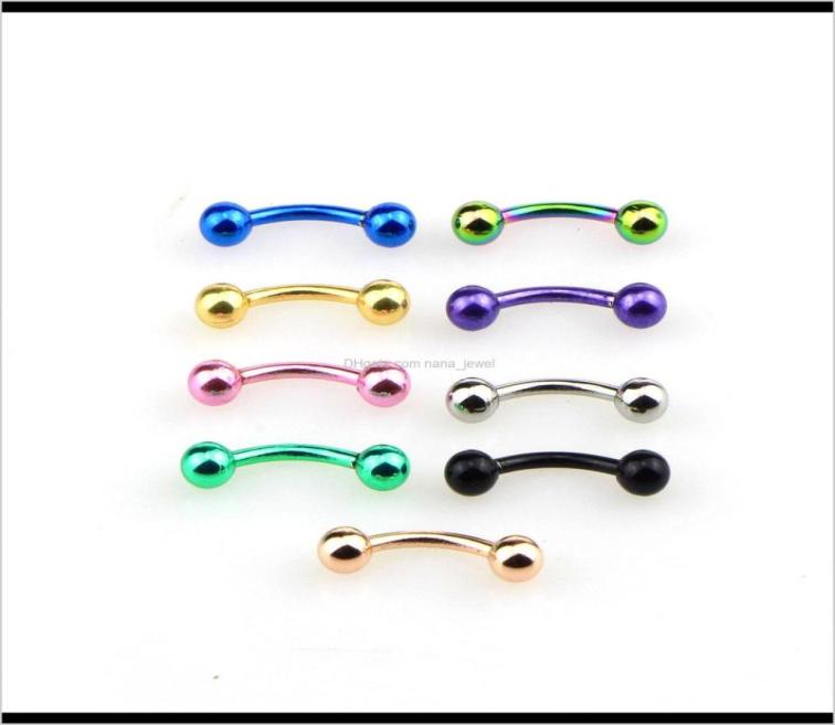 

Surgical Steel Eyebrow Ring Stainless Ball Rings Piercing Jewelry Body Jewelry 9 Colors 1Abt1 W0J564425557