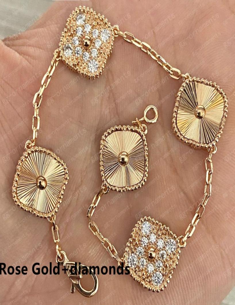 

with Diamond designer bracelet 20 Colors Fashion Classic 4Four Leaf Clover Charm Bracelets Bangle Chain Agate Shell Wedding cjewe9416562