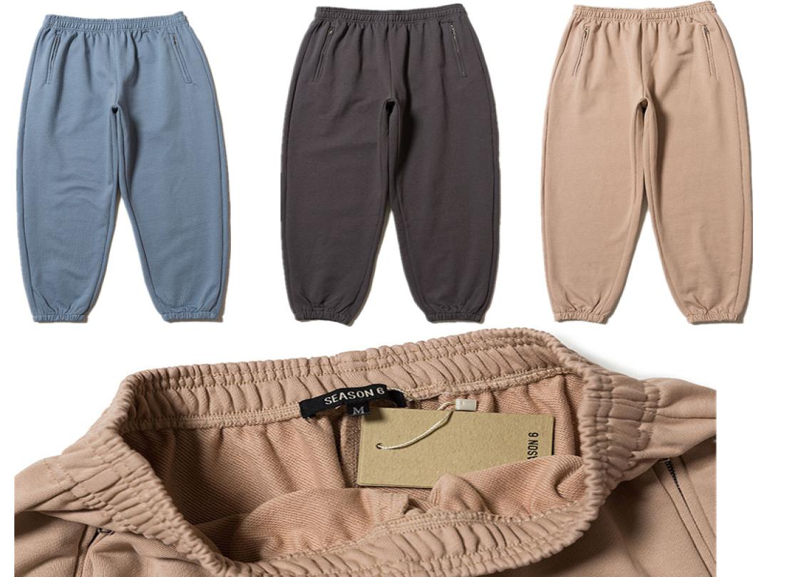 

West Season 6 Sweatpants MenHigh Quality Season6 Sweatpants Hip Hop Drawstring Sweat Pants Trousers Joggers6181913, Beige