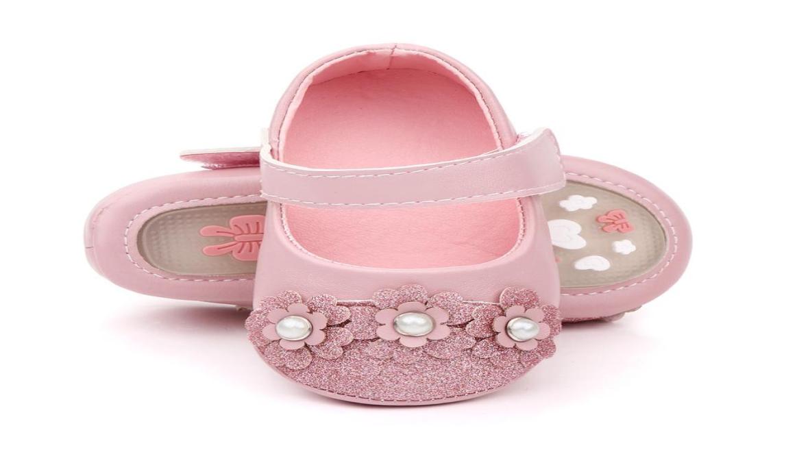

Baby Girls First Walkers Newborn Shoes Flower Sequins Infant Prewalker Soft Bottom Anti Slip Toddler Girls Princess Shoes5433336, White