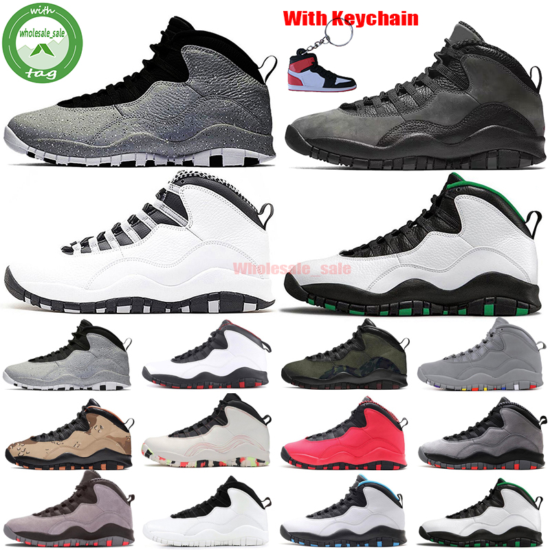 

With Box Jumpman 10 Mens Basketball Shoes 10s Cement Chicago Flag Linen Orlando Trainers Seattle Shadow Streel Grey Tinker Racer Blue Sports Sneakers, Tinker racer blue 40-47