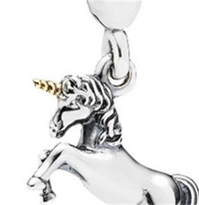 

High Quality Real S925 Sterling Silver Unicorn Horse Dangle Charms Pendant Fit For Pandora Bracelet DIY Bead Charm With ps2041 3969099970