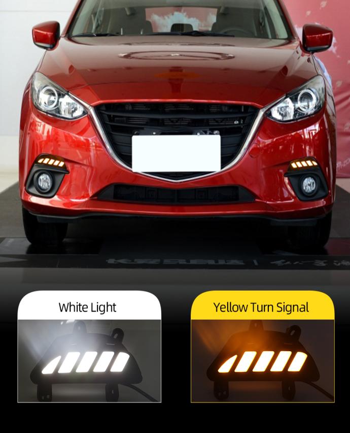 

2Pcs Car Dynamic LED Dimming and Turn Signal Light style 12V LED DRL daytime running lights for Mazda 3 axela 2014 2015 20167926480