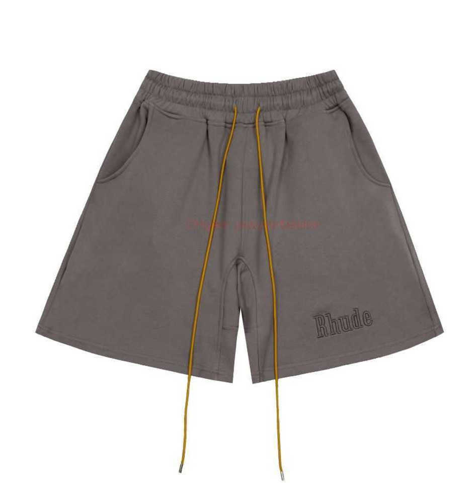 

Designer Short Fashion Casual Clothing Beach shorts High Edition Rhude 2023ss Classic Letter Embroidery Letter Loose Split Casual Shorts Mens Summer Joggers Sport, Cement
