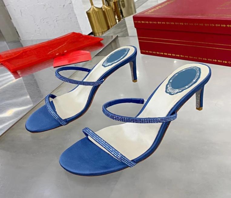 

Rene caovilla high quality Sandals Designers 100 leather new Heeles sandal summer crystal womens wedding dress shoes Heels party 7913738, Red