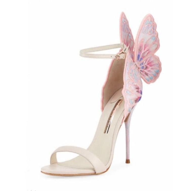 

Brand Embroidery Angle Wing Sandals for women Sophia Webster Stiletto heel Ladies Summer Gladiators with box6270750, Blue