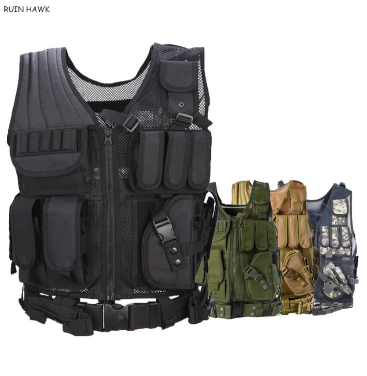 

Tactical Vest Paintball Gear Hunting Vest Army Combat Armor Outdoor Protective Molle2160422, Black