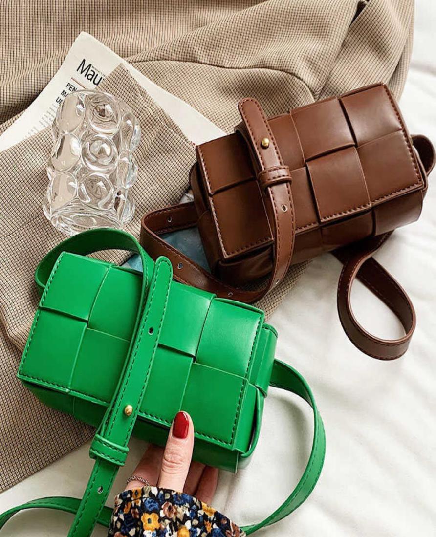 

Waist Bags For Women Leather Woven Design Luxury Brand Bag Women Weave Waist Belt Bag 2021 Trend Chest Pouch Female Q07099593277, Beige