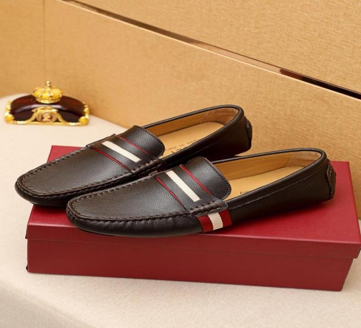 

2023 Mens Genuine Leather Business Dress Shoes Comfortable Brand Designer Casual Loafers Male Moccasins Driving Shoes Size 38447168778, Black