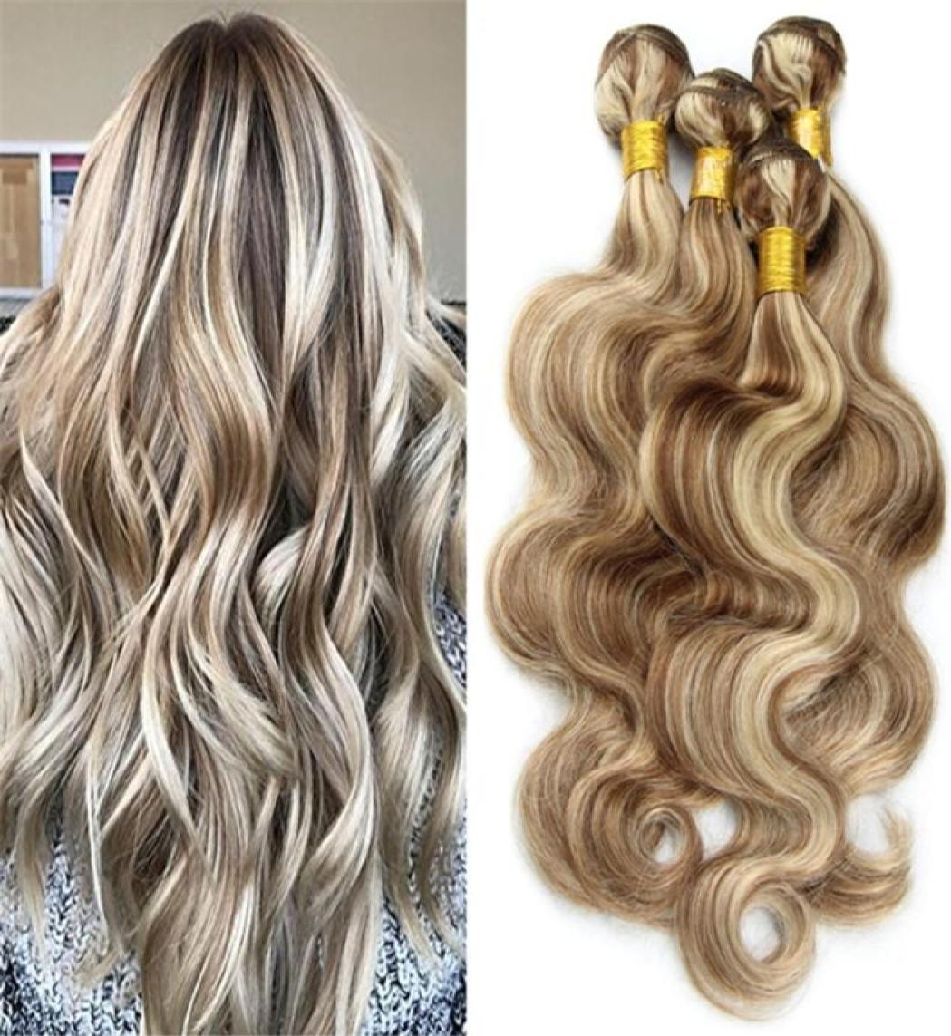 

Piano Color Body Wave Human Hair Bundles With With Lace Closure Brown And Blonde Hair 3 Bundles 1030 Inch80127005166090, Ombre color
